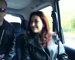 Pretty German brunette fucked in threesome