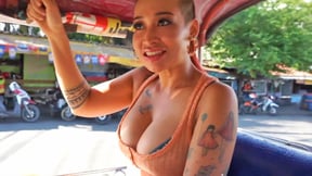 Huge tits Thai MILF amateur picked up for rough anal sex and more