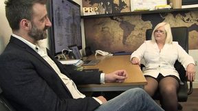 Applicant shows full commitment and fucks the chubby secretary