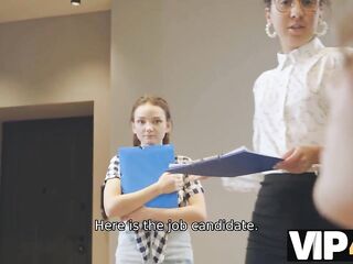 VIP4K. Hot boss knows how to satisfy her assistant and recent office worker