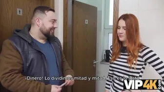 Hunter fucks a gorgeous redhead in a public restroom