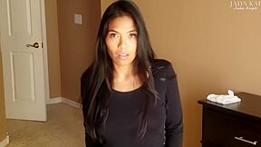 Little Oriental Maid Gets Stuck Below Daybed