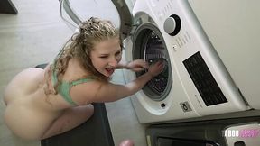 Stuck in washing machine stepdaughter gets her ass railed
