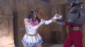 Bound Brunette Submissive in Kinky Cosplay