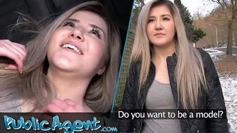 Painfully cute blonde teen gets creamy having outdoor sex