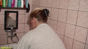 My monster boob stepmom takes a shower