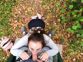 TEEN NEARLY CAUGHT SUCKING JOCK IN PUBLIC PARK - FACIAL
