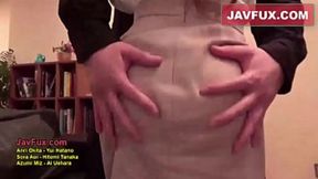 Jav HD: massive tit Japanese babe gives deepthroat blowjob