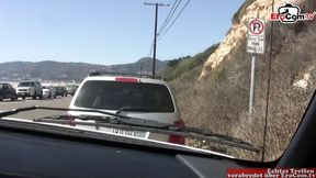 Blonde Teen with perfect tits picked up for her first porn