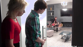 ”Handsome Olivier Bam with his Girlfriend watches a taboo threeway sex in the living roo”