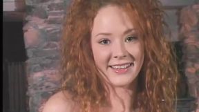 Redhead girl loves to play with her friend's cock along with