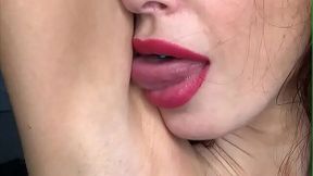 Milf Liza Virgin Licks and Spits on Her Big Russian Tits