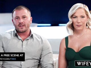 WIFEY Golden-haired Hotwife Candice Holds Hubby's Hand Whilst Taking A Monster BBC