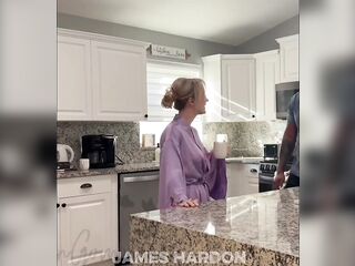 Golden-haired Hotwife cucks spouse and takes creampie bbc