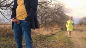 NO RISK! A RANDOM STRANGER IN PANTYHOSE COULD NOT RESIST THE HARD DICK OF AN EXHIBITIONIST STRANGER! XSANYANY