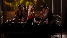 Two couples enjoy erotic swinger sex for the first time