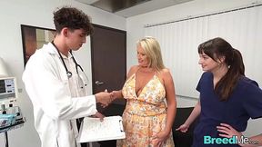 Turned On With BJ, Performed By His Nurse, Young Doctor Fucks & Impregnates Busty Mature BBW