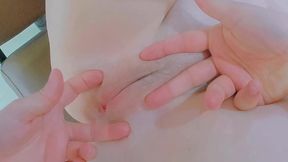 student moans with each penetration in her pussy