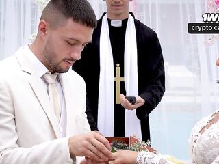 Martix's Wedding Chapter IV - Mariana has sex with the priest in a bathroom after getting married