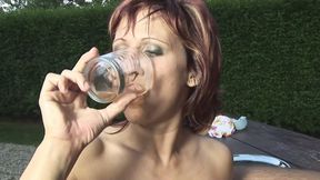 skinny redhead mature cougar milf mom teaches younger man to have horny dirty sex and drinks his cum