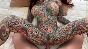 Hot tattoed girl with huge tits loves getting pounded with my cock - compilation