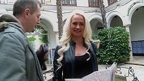 Hot Tight Pussy Amazingly Beautiful Blonde Milf Tourist Picked Up And Gets Fucked In The Forest For Fun By An Older Guy