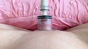 Pump on my clit and pink pussy! My clit got swollen and pulsating, I need someone to lick it