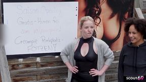 Two German Bitches Mia Adler and Lia Amalia Pick up Stranger for No Condom Fuck