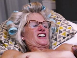 slim real 68 years old granny squirting by coarse fingering and gets unfathomable anal fist drilled by her large ebony cock toyboy