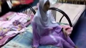 Arab bitch sucks my dick after I lick her nice nipples