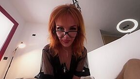 Slim Redhead Masseuse Gets Fucked And Takes Cum In Mouth