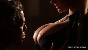 Happy married couple is making love in the dim light