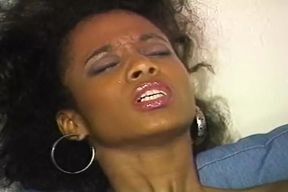 Ebony babe joins hot couple sex