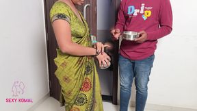 Came to Komal's place to ask for sweet potatoes for tea, gave milk to the neighbor. Came to ask for milk for tea