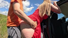 Step sis asks for a car ride pays for it with her pussy