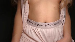 Skinny blonde lets herself be fucked in her tight pussy, sucks cock, and gets a lot of cum